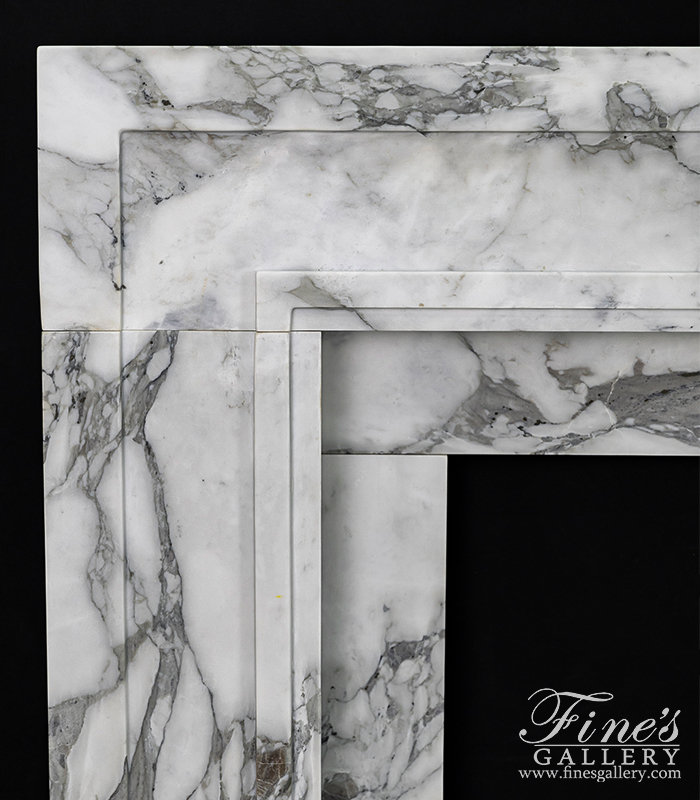 Marble Fireplaces  - Classic Contemporary Style Mantel In Exotic Arabascato Marble - MFP-2621